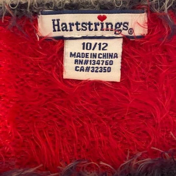 Hartstrings Fuzzy Red Sweater Girls Size 10/12 BRAND NEW - Picture 2 of 3